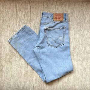 Vintage Levis 505 Straight Fit Classic Low Rise Wide Leg Blue Jeans